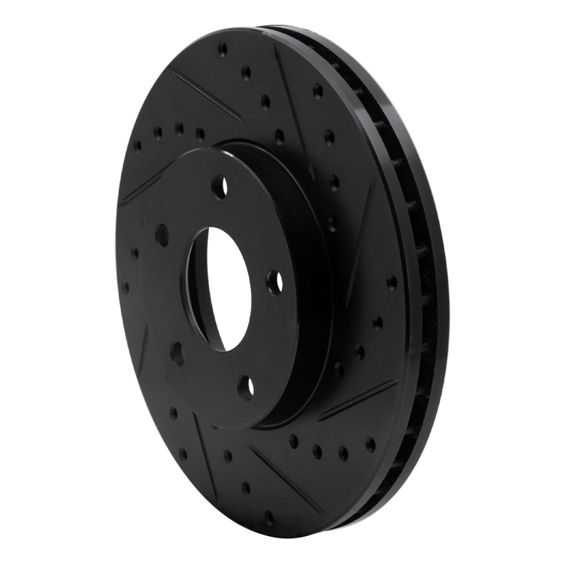 Nissan X-Trail Brake Rotor (1) - Front Right - R1 Concepts - Drilled & Slotted - Black - `02-`07